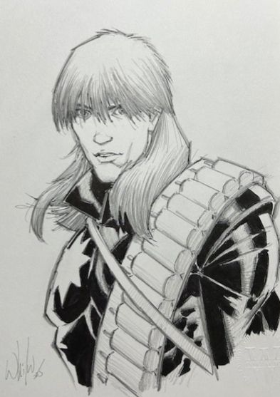 Longshot torso sketch by Whilce Portacio