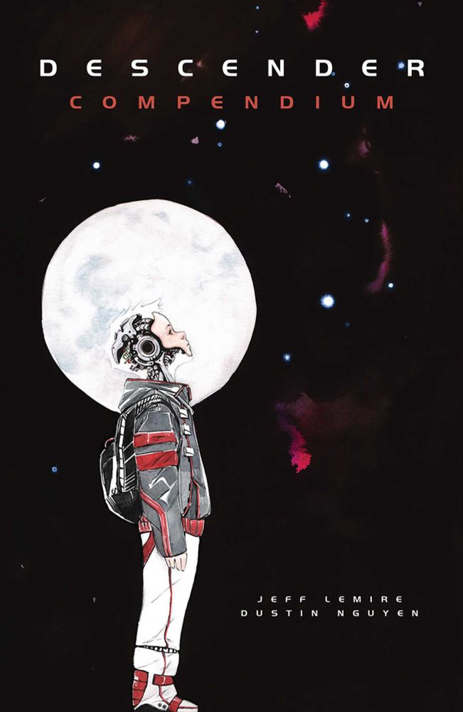 The cover to the Descender compendium by Jeff Lemire and Dustin Nguyen
