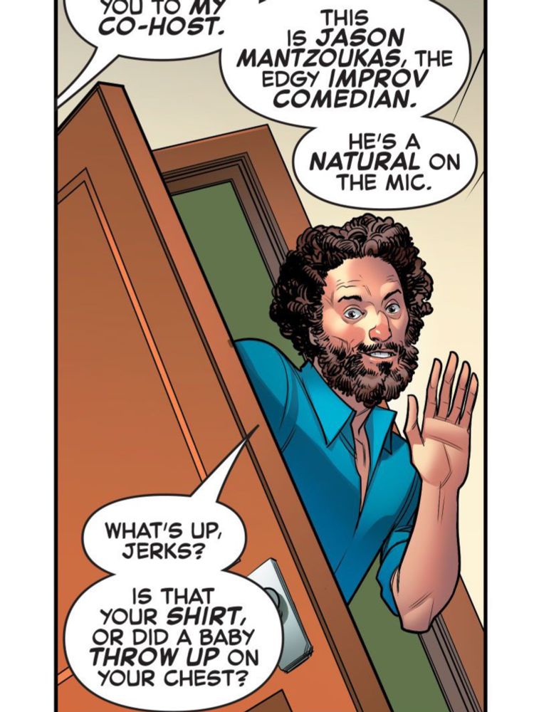 Jason Mantzoukas, as he first appears in Astonishing Spider-Man #9