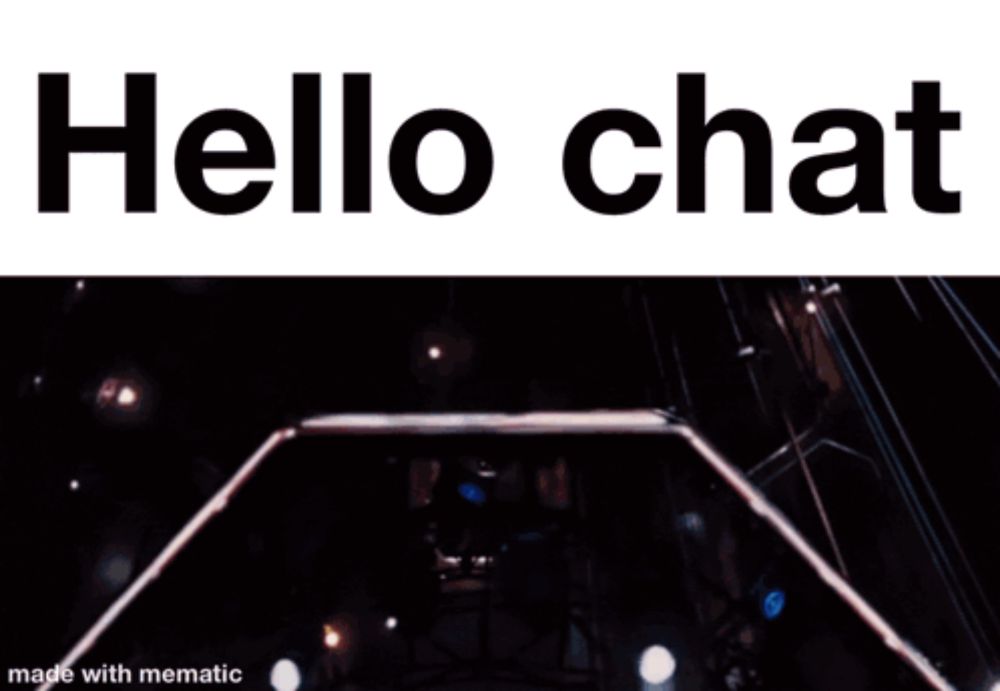 a screenshot of a video that says hello chat on it