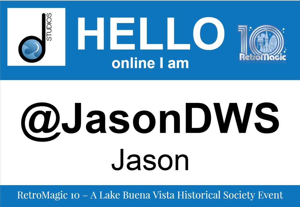 Disney fan event RetroMagic nametags to help you find your online friends.