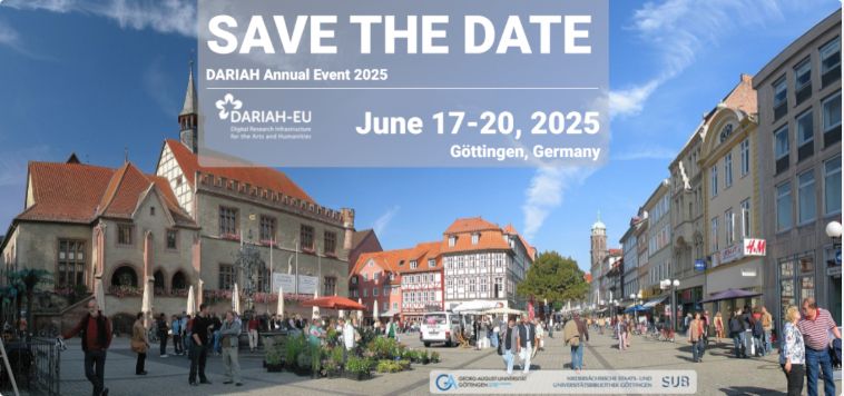 DARIAH Annual Event 2025 June 17-20 "Save the Date" flyer image