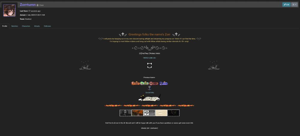 Artfight profile from zorrtumn screenshot 