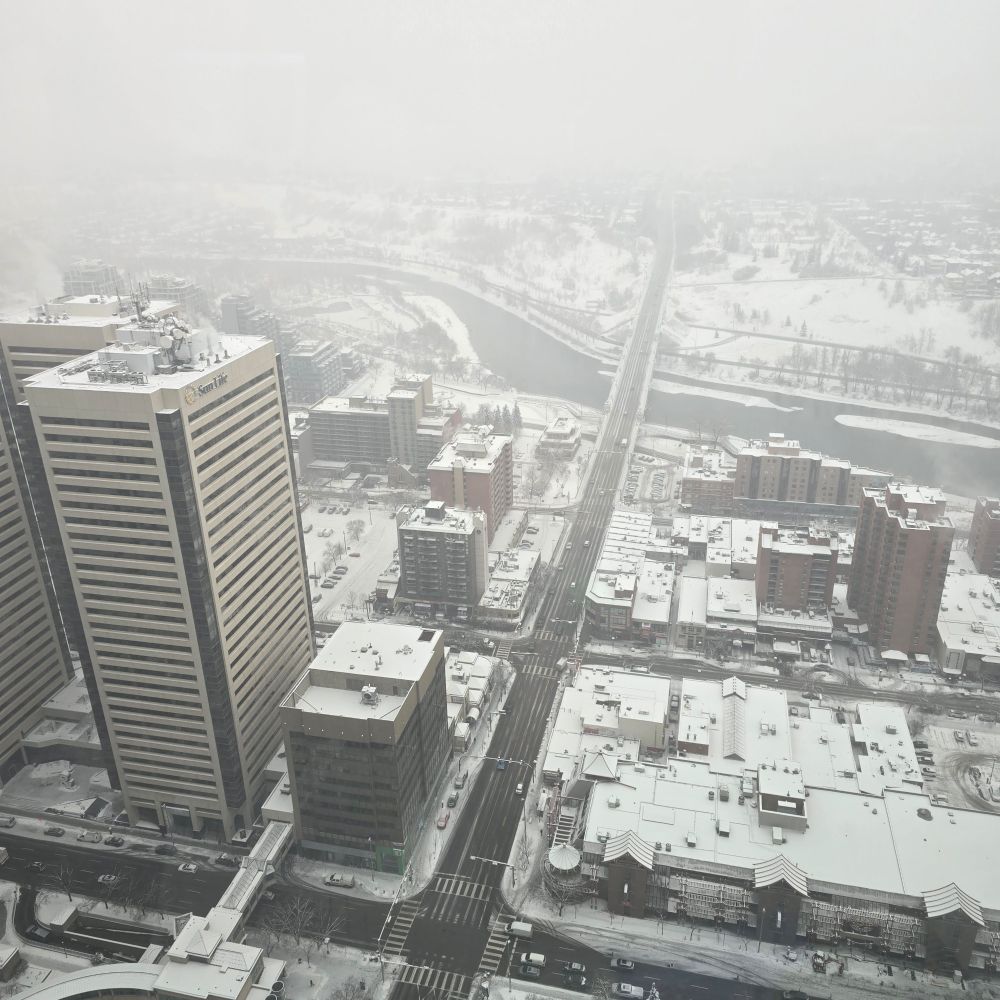 Calgary Centre St North.  Winter is here.