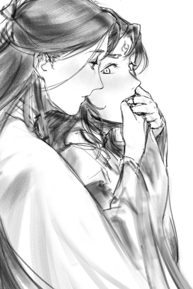 shen qingqiu gives luo binghe an examination.