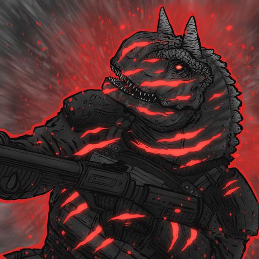 Carnotaurus with a shotgun all scratched up