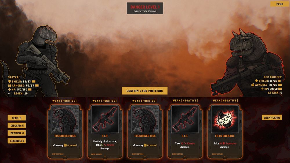 Screenshot of DINO MERCS, a video game where you play a dinosaur mercenary fighting other dinosaur mercenaries