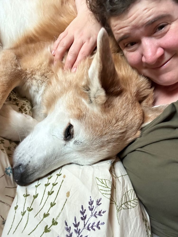 My cuddle pup and me