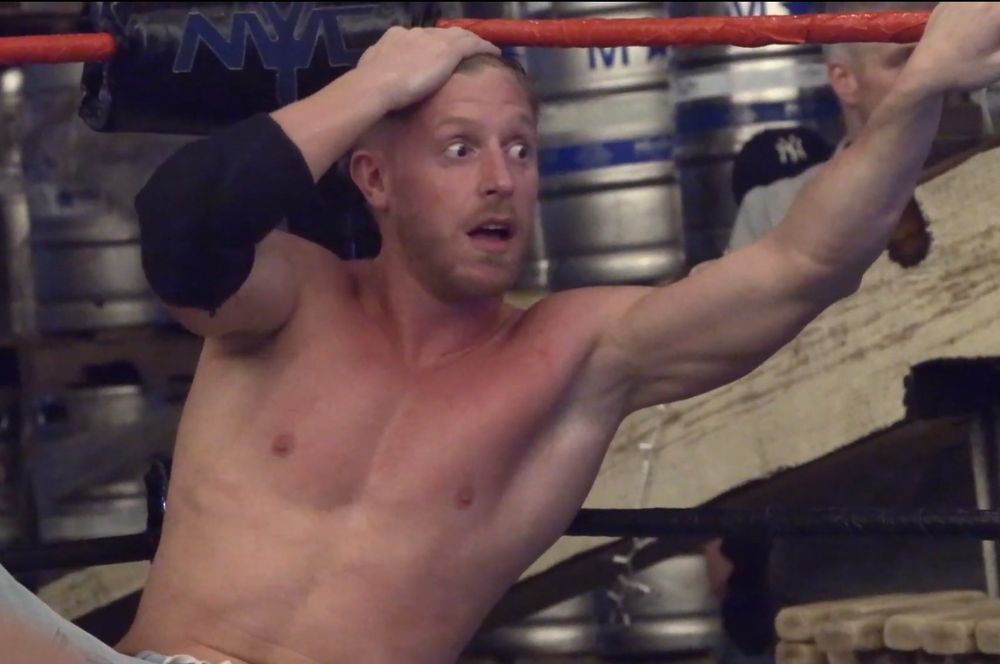 Orange Cassidy with a shocked expression.