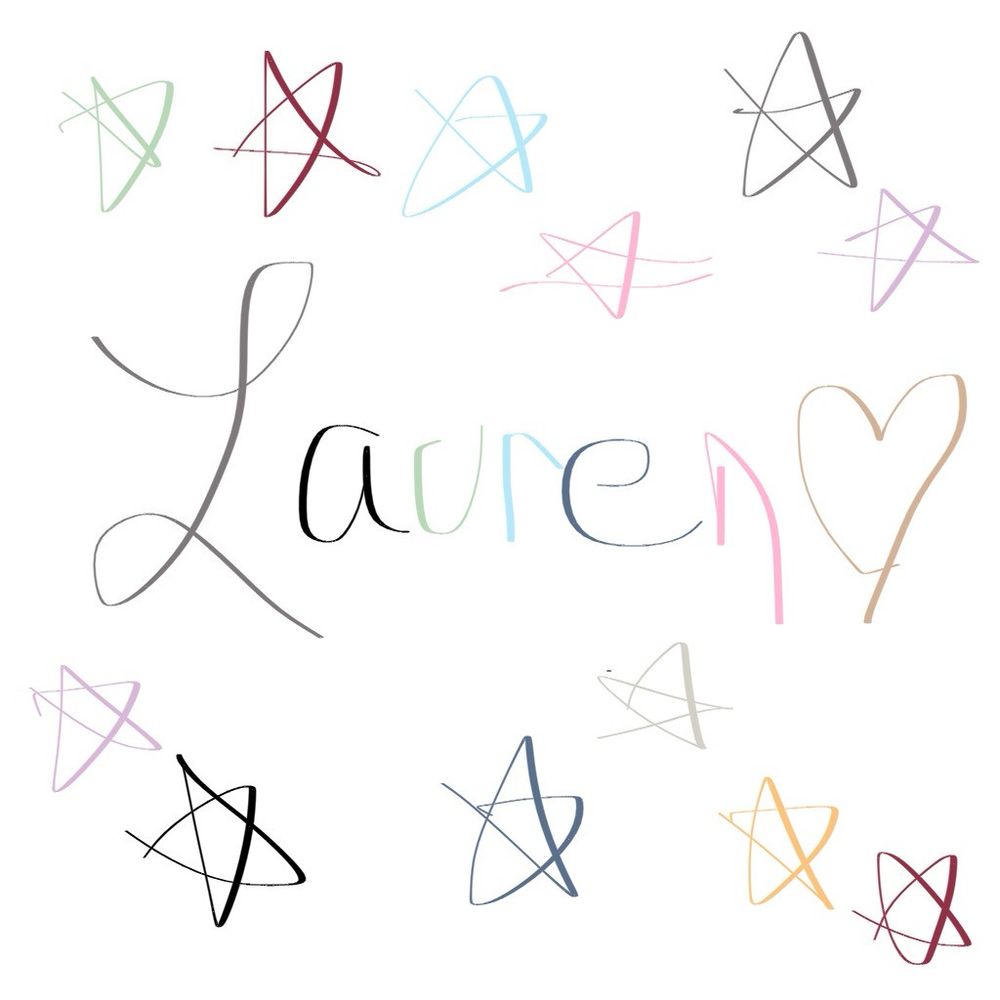 My signature in rep, ttpd, debut, 1989, midnight and lover colors surrounded by stars and a single heart in evemore's color