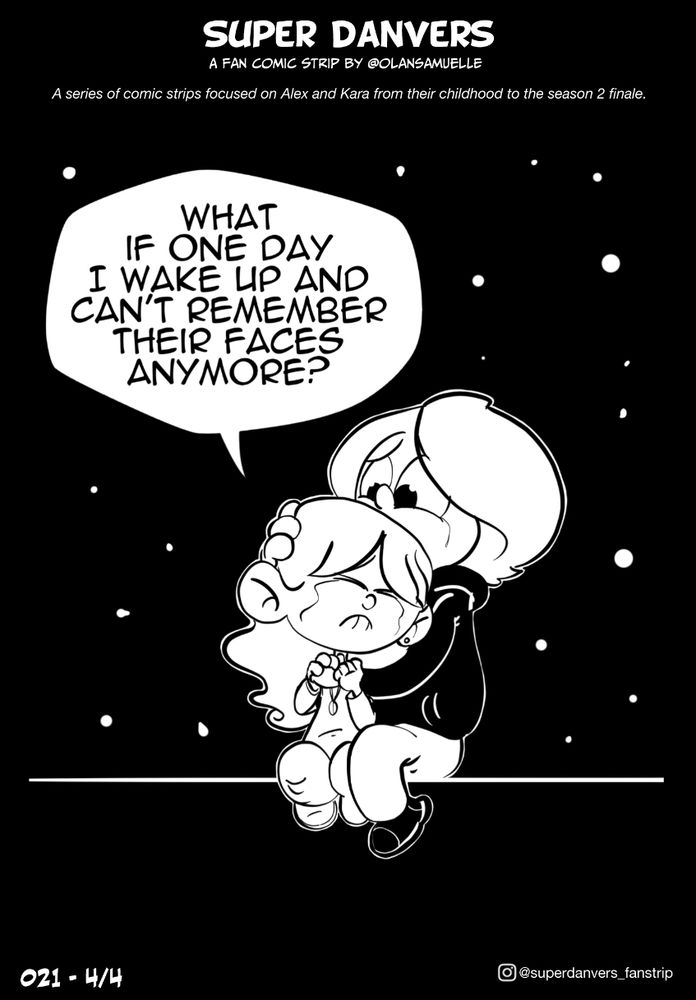 Kara cries while Alex hugs her. She tears up too.

Kara: what if one day I wake up and can’t remember their faces anymore?