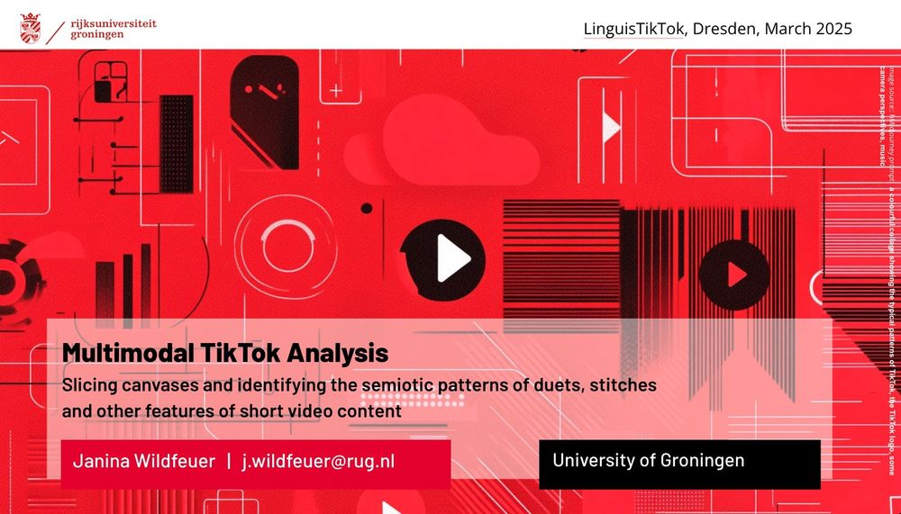 Opening slide for my presentation on "Multimodal TikTok Analysis" at the LinguisTikTok conference in Dresden