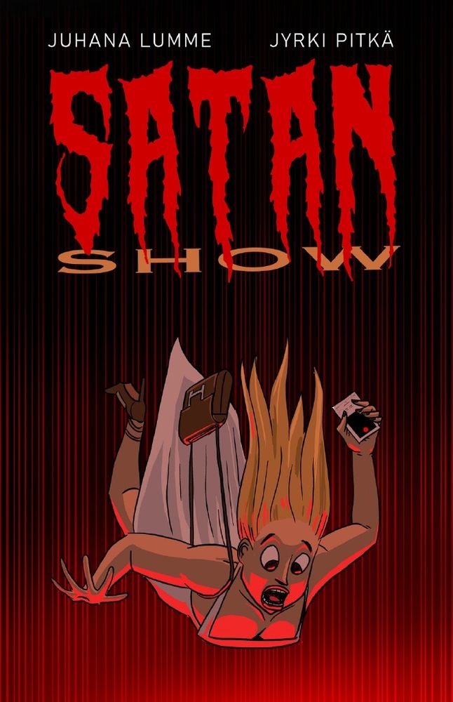 Satan Show -lehden kansikuva jossa nainen putoaa kohti punaista loimotusta.