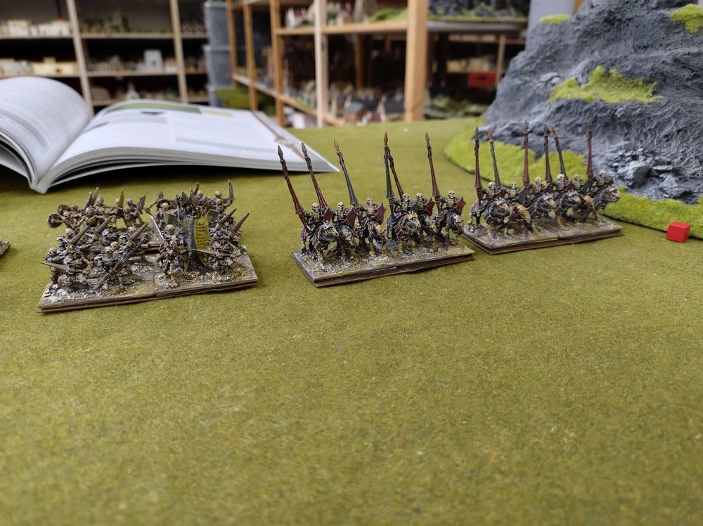 15mm undead cavalry on the right and wraithguard on the left