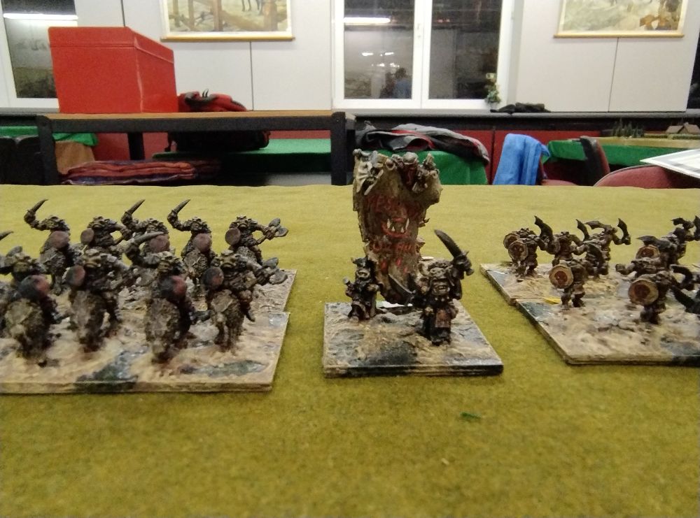 15mm Orcs on wargs and an Orc leader with a large standard