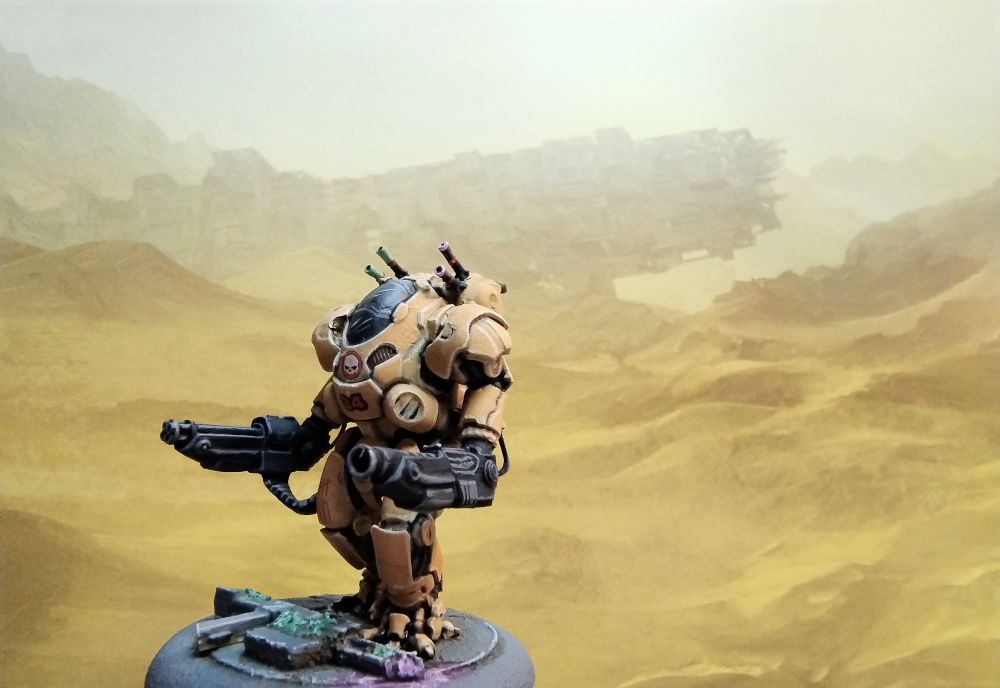 Sand coloured science fiction miniature perfectly matching the background