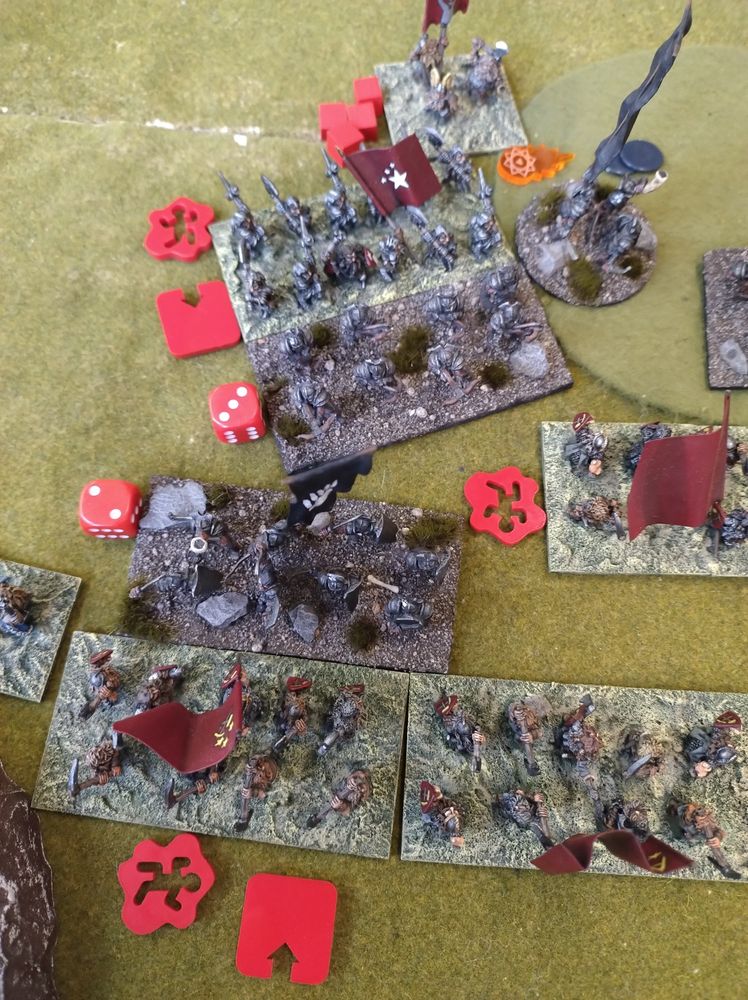 3rd Shock coming in from the rear and the militia from the front crush the Uruk-hai centre between them