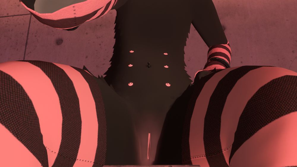 The kitty is grabbing the view and presenting its pussy and nipples.
The vulva is blushing also.