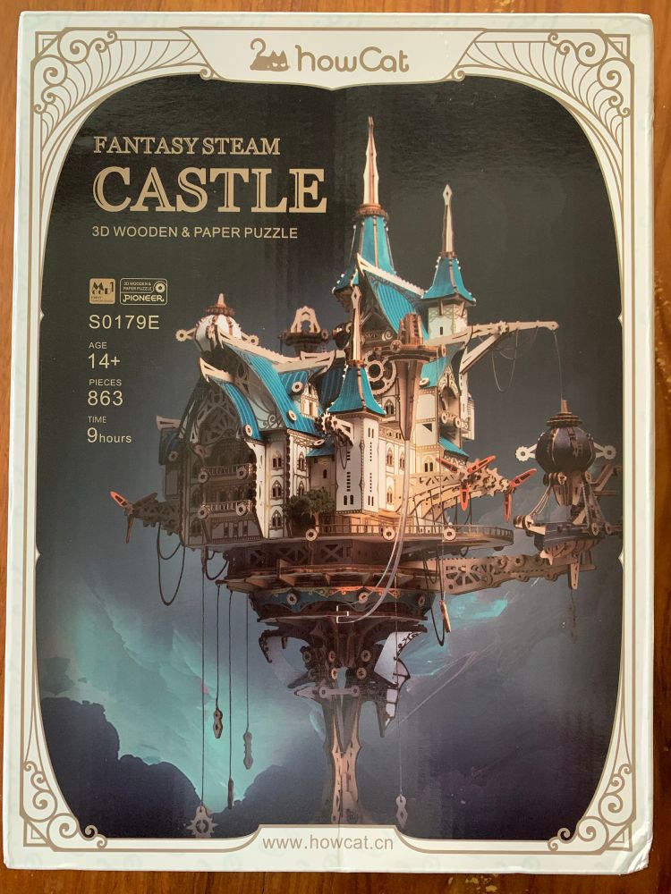 box from for a steampunk castle model all laser cut wood. 