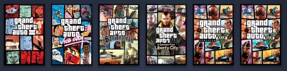 Steam Covers for GTA 3, VC, SA, 4, V:E and V but V, and V:E now match the style of every other game.