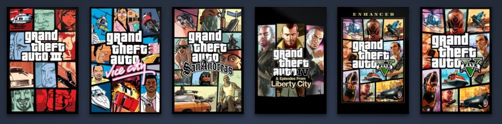 Steam Covers for GTA 3, VC, SA, 4, V:E and V