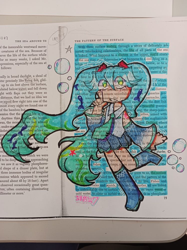 a miku drawing I did for a biology assignment :) 