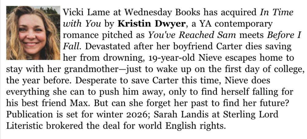 Deal announcement for book with Kristin Dwyer