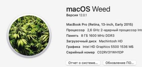 About System prompt with the macOS branding replaced with macOS Weed