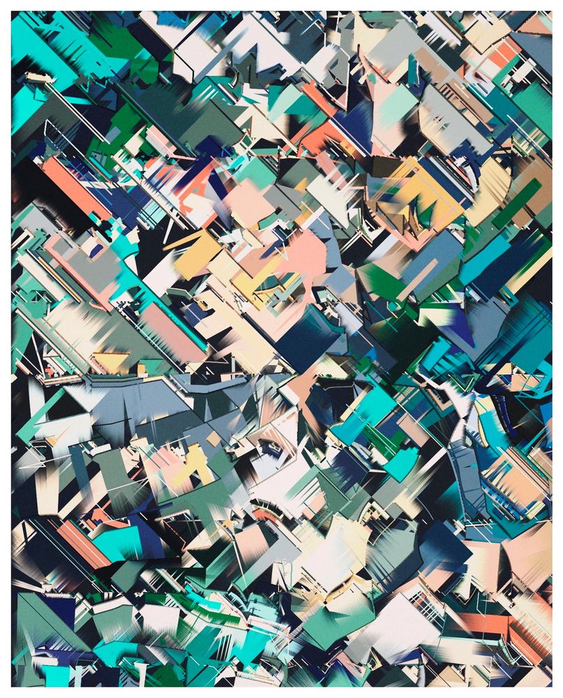 Abstract digital artwork, made with JavaScript code