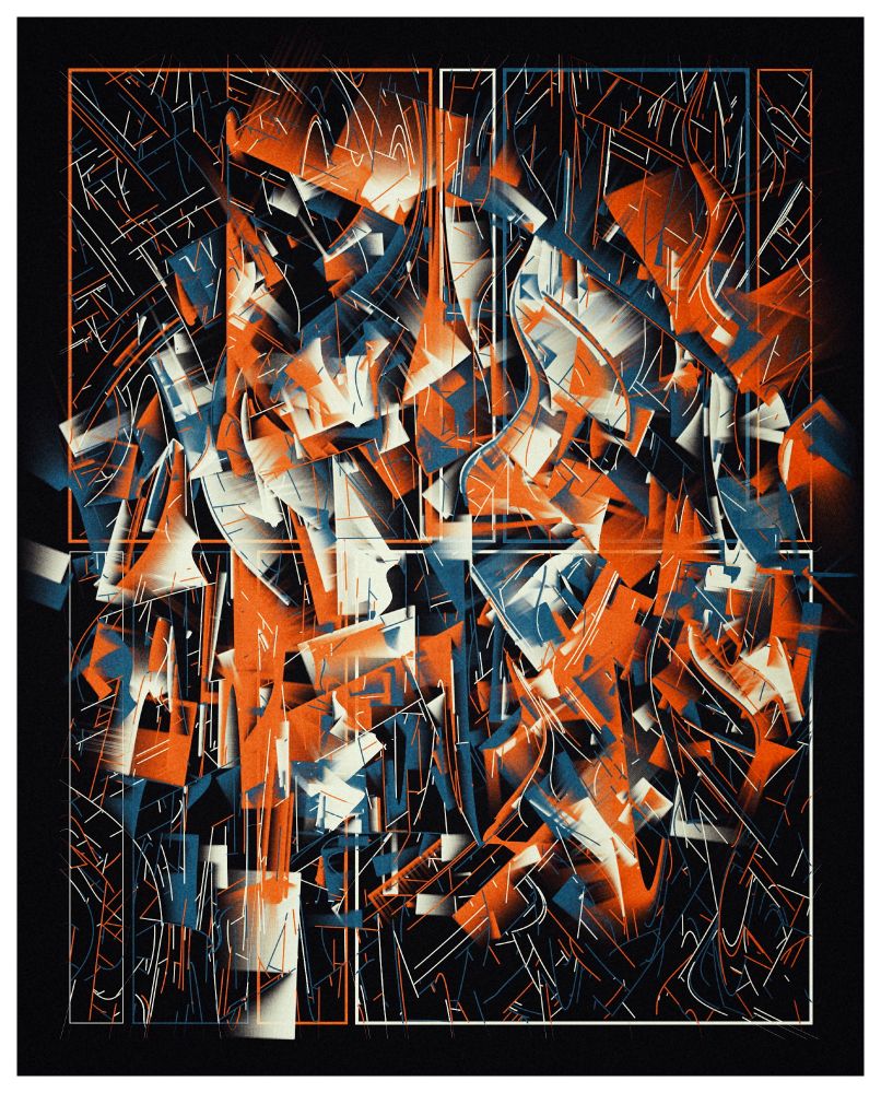 Abstract digital artwork, made with JavaScript code