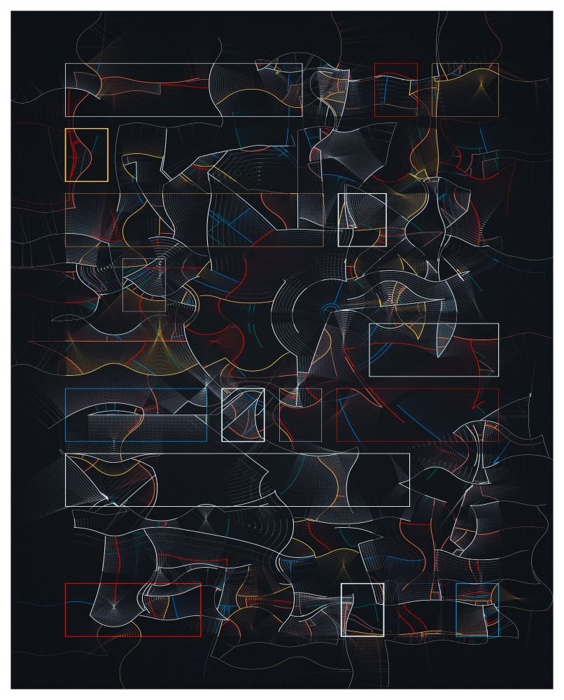 Abstract digital artwork, made with JavaScript code