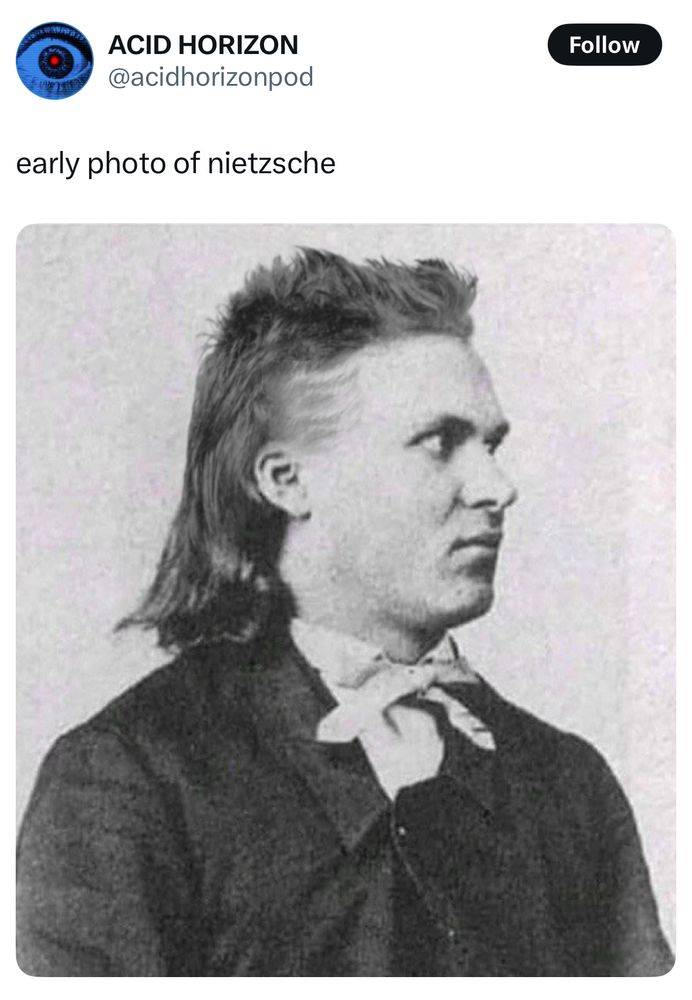 Nietzsche as a young man with a rad mullet