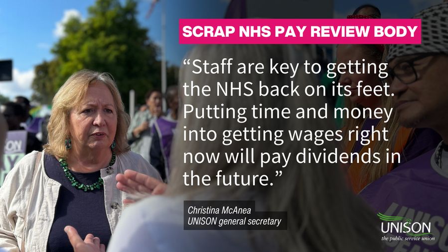 Christina with NHS staff. Scrap NHS Pay Review Body. "Staff are key to getting the NHS back on its feet. Putting time and money into getting wages right now will pay dividends in the future."