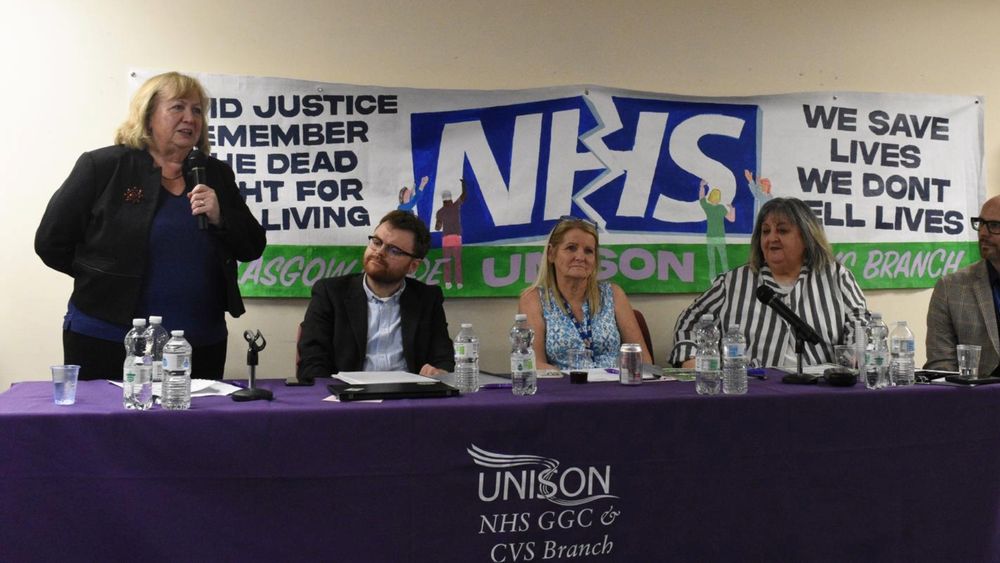 Christina addressing NHS Glasgow Clyde and CVS branch AGM