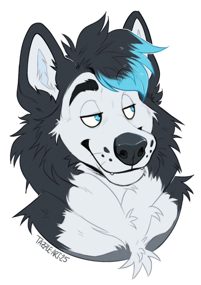 an anthro malamute looking chill and confident