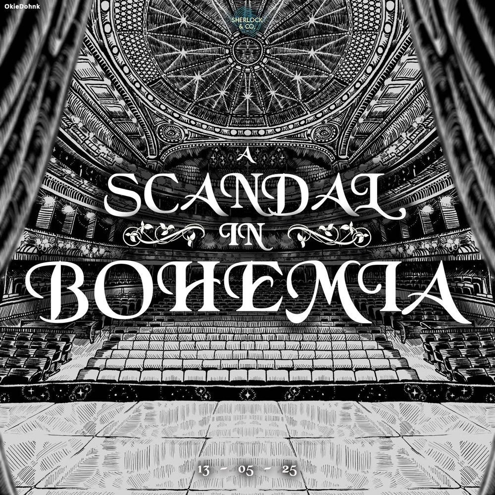 A SCANDAL IN BOHEMIA - 13/05/25 - A sketch-style view from the stage of the Royal Opera House.