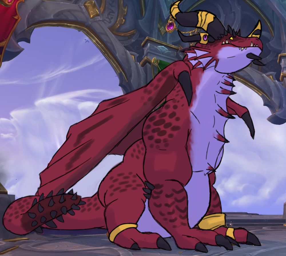 Alexstrasza but drawn over like her older fatter model.
