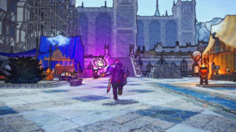 Screenshot of a player in the Firmament, but at 240p resolution