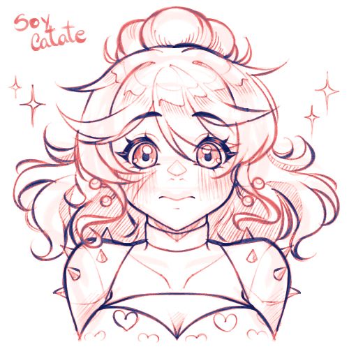 SurpriseMe! Daily sketch made for Iz_Oxygen on VGen of their character, Erika, blushing and looking at the viewer.