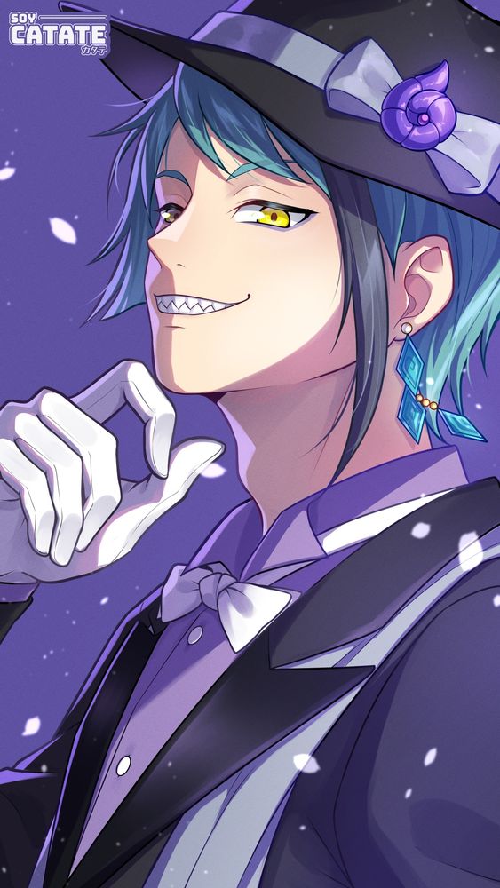 Bust up commission for AmethystMoon420 on VGen, featuring Jade Leech, from Twisted Wonderland. He is looking at the viewer with a playful look and smile while holding his chin with his hand.