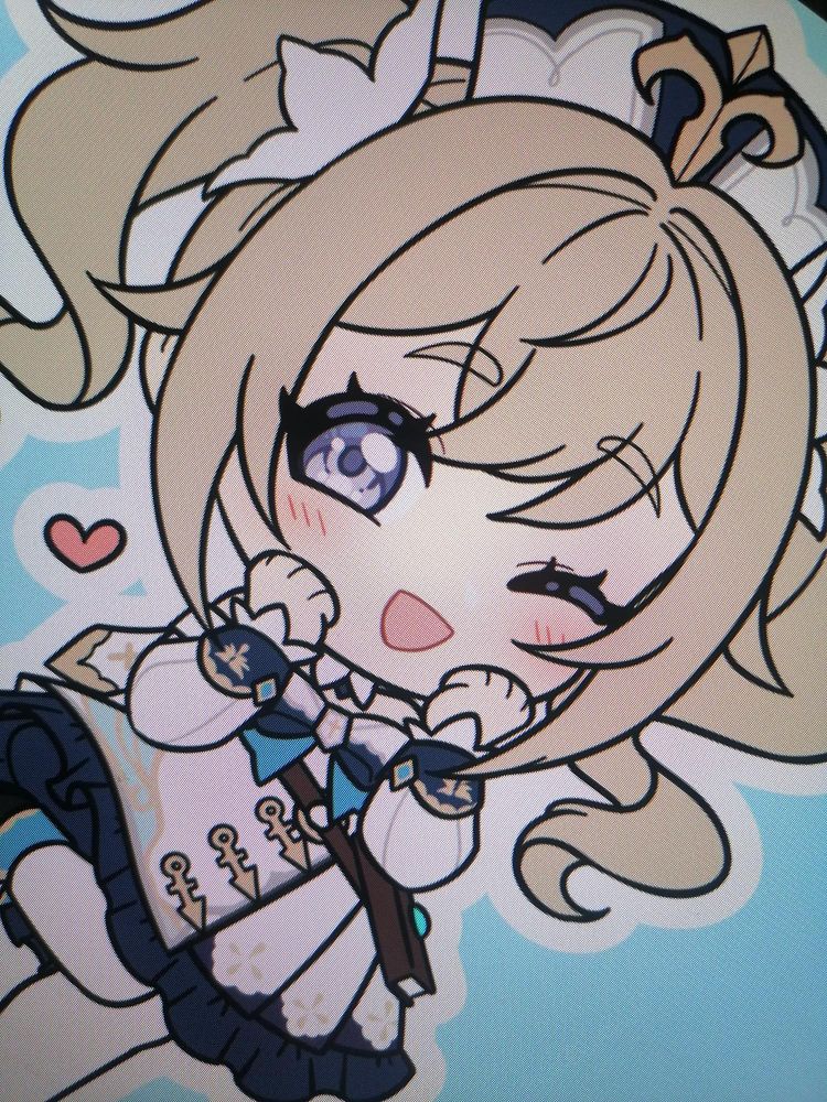 Work in progress of a chibi of Barbara, from Genshin Impact. 