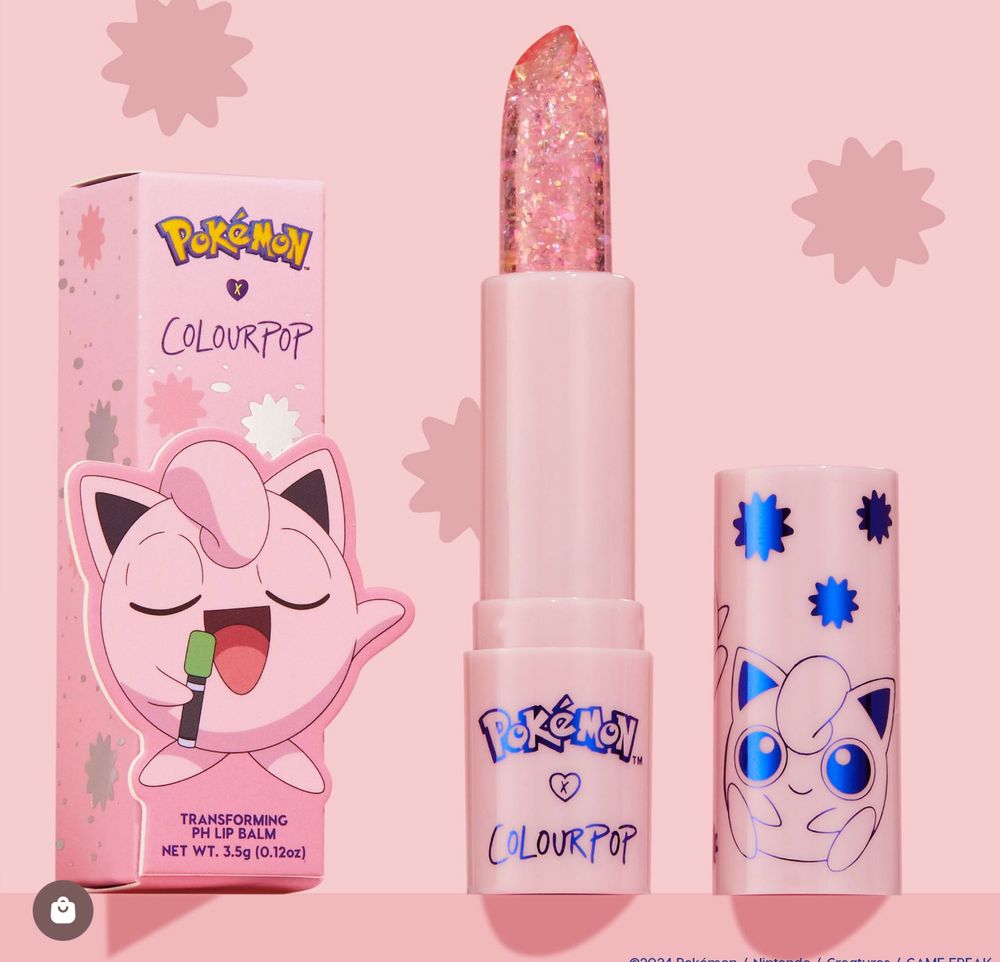 Colourpop’s pokemon collection transforming lip balm. Pink jigglypuff 