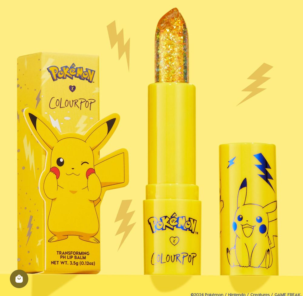Colourpop’s pokemon collection transforming lip balm. Yellow pikachu 