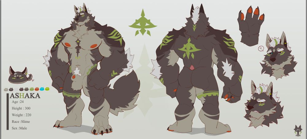 一隻灰狼型的史萊姆