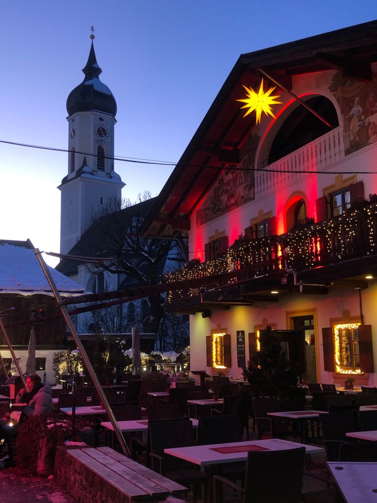 Town square with church, Garmisch