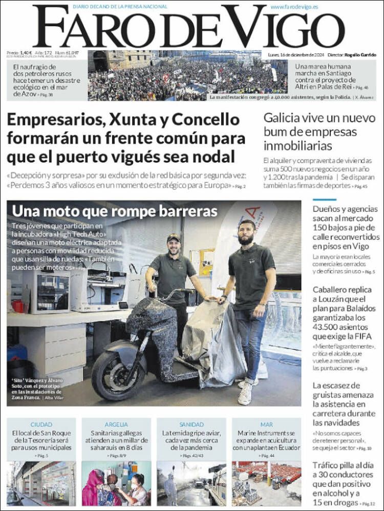 Faro de Vigo.
Edición Luns 16 de Decembro 2024