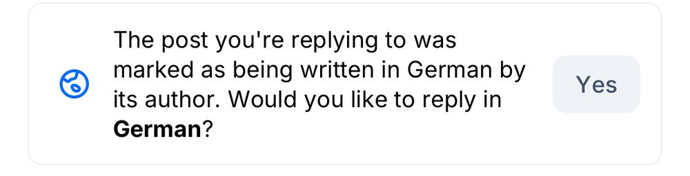 The post you're replying to was marked as being written in German by its author. Would you like to reply in German?
Yes