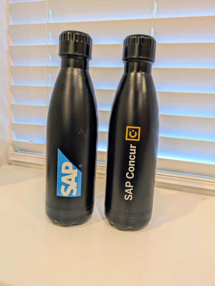 SAP Concur swag water bottle