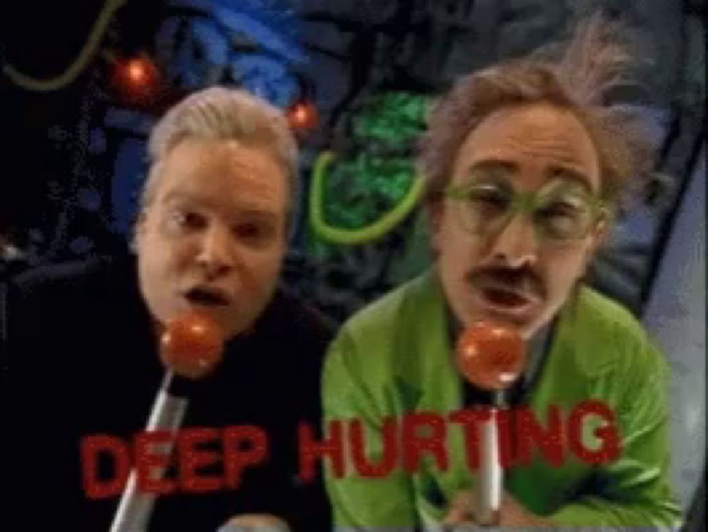 two people with lollipops in their mouths and the words deep hurting