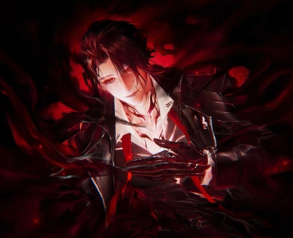 Illustration of Rust with his shirt half open.